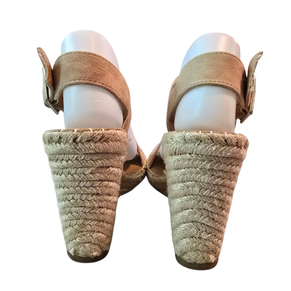 Steve Madden Womens Uri Wedge Sandal Espadrille Slingback Size 9.5M Tan Suede - Picture 7 of 10